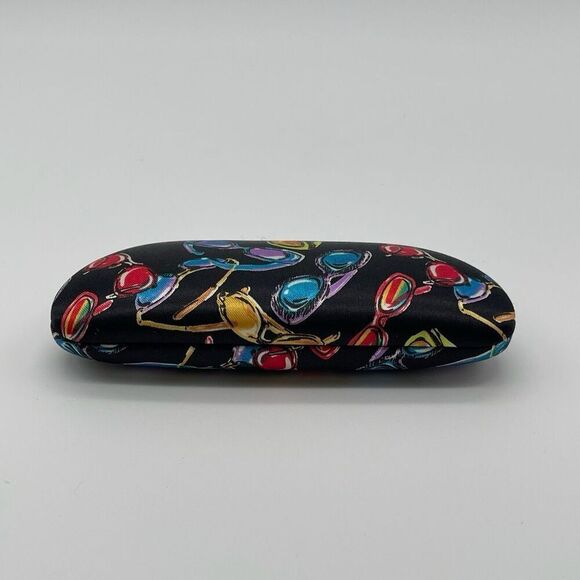 Nicole Miller Sunglasses Print Hard Eyeglass Case Black/Red/Yellow Retro Pop Art - Picture 1 of 11